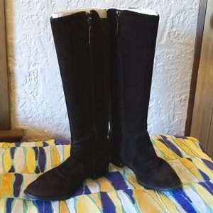 Calvin Klein Tipper Chocolate Brown Seude Tall Boots